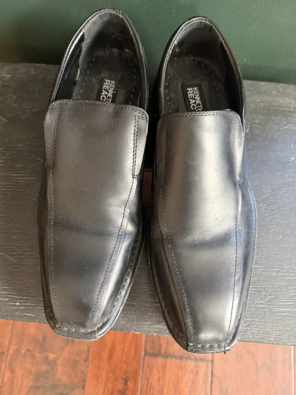 Kenneth Cole Reaction Men's Black Leather Slip-On Loafers